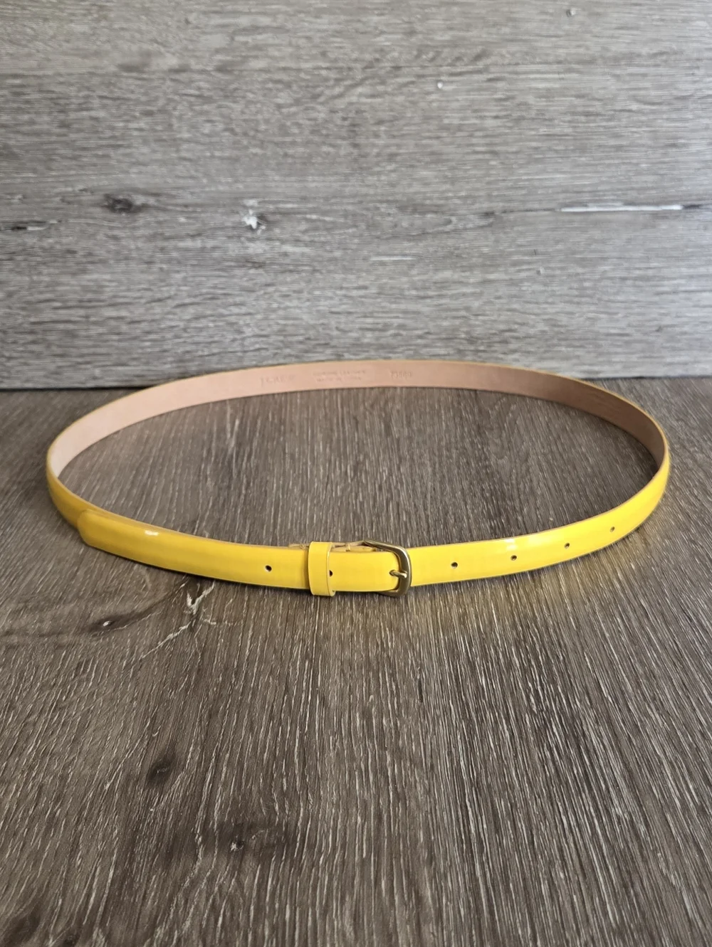 J. Crew Skinny Yellow Patent Leather Belt Size Small - Picture 1 of 6